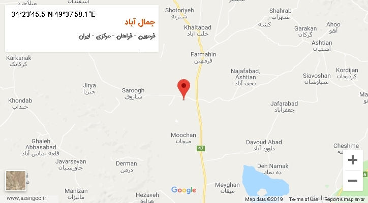 روستای جمال آباد بر روی نقشه