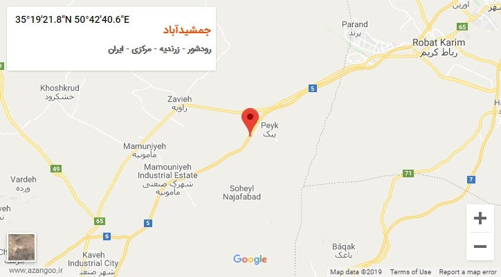 روستای جمشیدآباد بر روی نقشه
