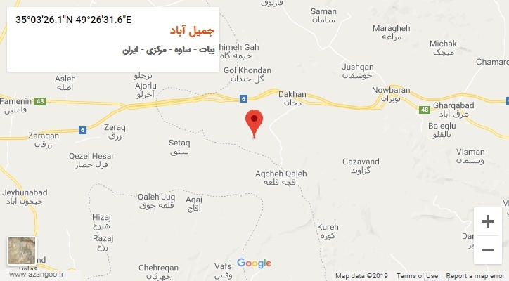 روستای جمیل آباد بر روی نقشه