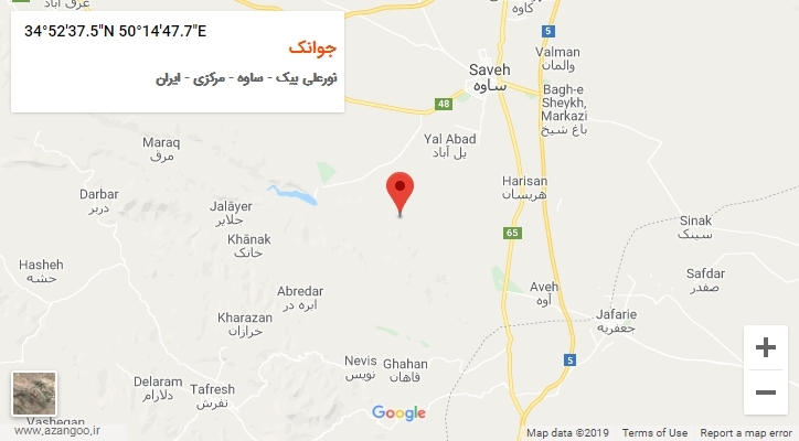 روستای جوانک بر روی نقشه