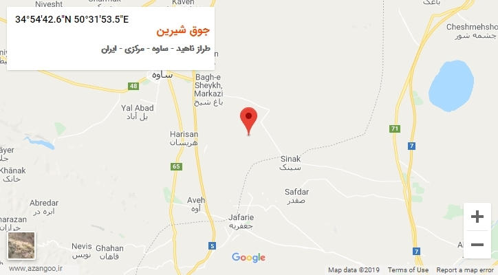 روستای جوق شیرین بر روی نقشه