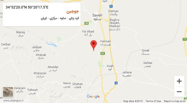 روستای جوجین بر روی نقشه