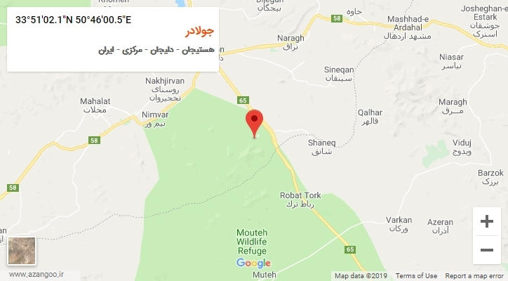 روستای جولادر بر روی نقشه