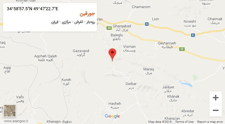 روستای جورقین بر روی نقشه