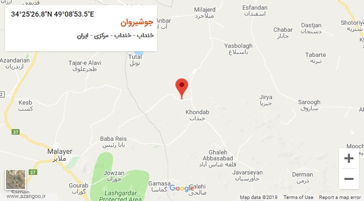 روستای جوشیروان بر روی نقشه