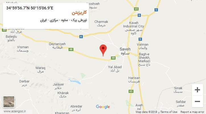 روستای کاریزبتن بر روی نقشه