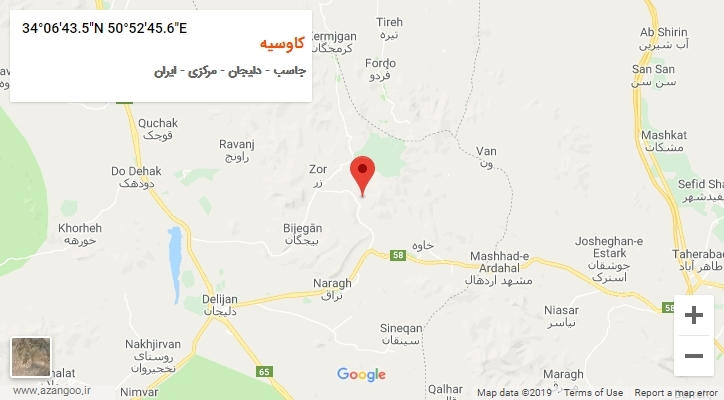 روستای کاوسیه بر روی نقشه