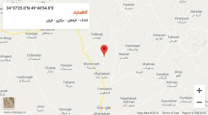 روستای کاظماباد بر روی نقشه