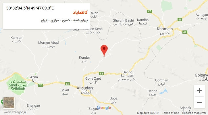 روستای کاظماباد بر روی نقشه