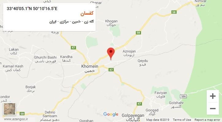 روستای کفسان بر روی نقشه