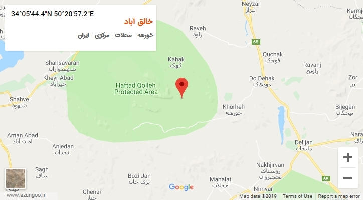 روستای خالق آباد بر روی نقشه