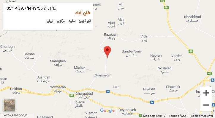 روستای خان آباد بر روی نقشه
