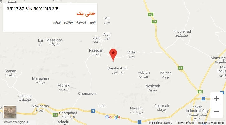 روستای خانی یک بر روی نقشه