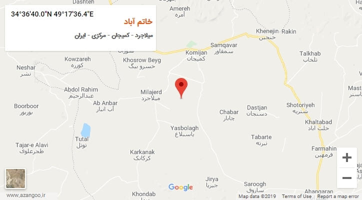 روستای خاتم آباد بر روی نقشه