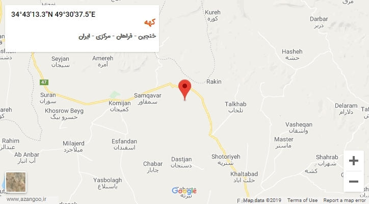 روستای کهه بر روی نقشه