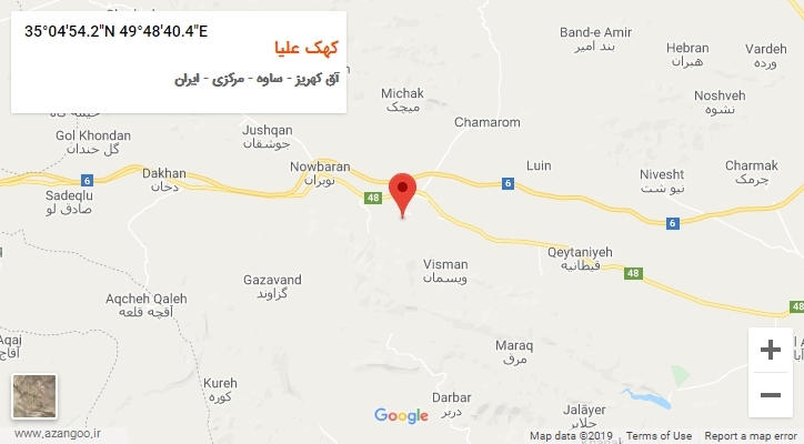 روستای کهک علیا بر روی نقشه