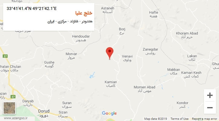 روستای خلج علیا بر روی نقشه
