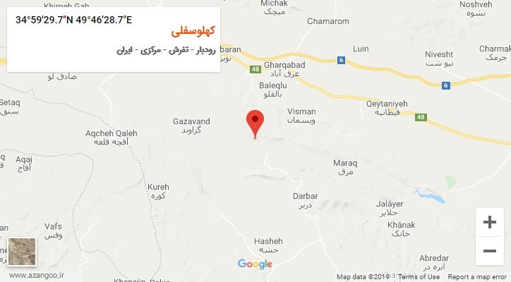روستای کهلوسفلی بر روی نقشه