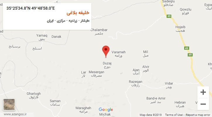روستای خلیفه بلاغی بر روی نقشه
