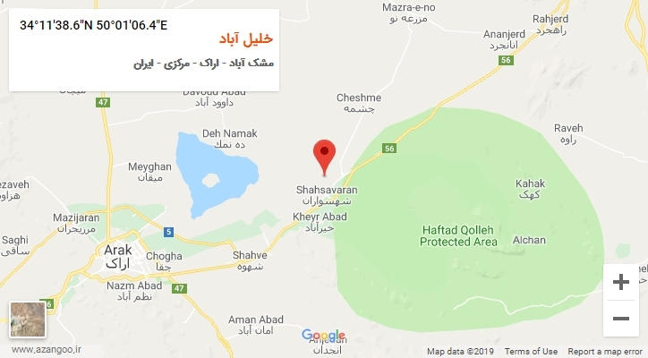 روستای خلیل آباد بر روی نقشه