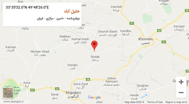 روستای خلیل آباد بر روی نقشه