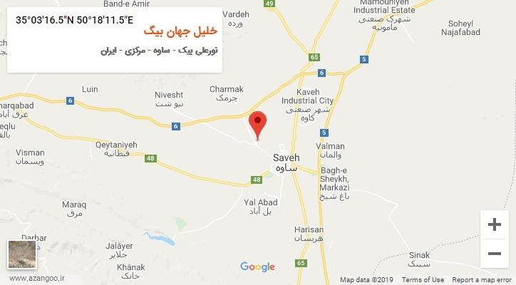 روستای خلیل جهان بیگ بر روی نقشه