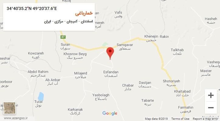 روستای خمارباغی بر روی نقشه