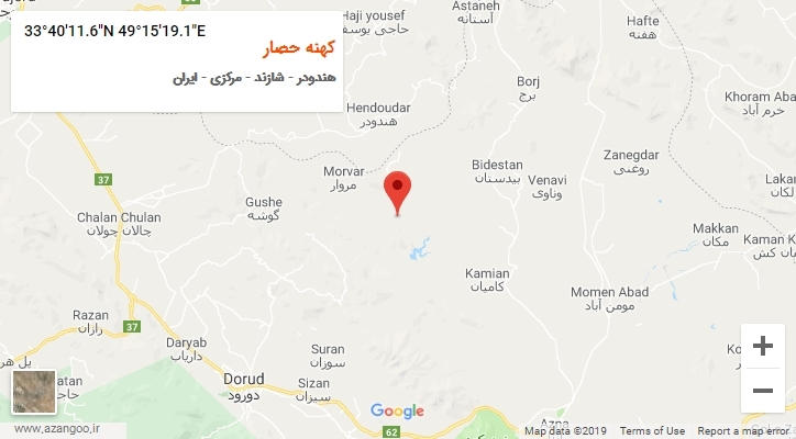 روستای کهنه حصار بر روی نقشه