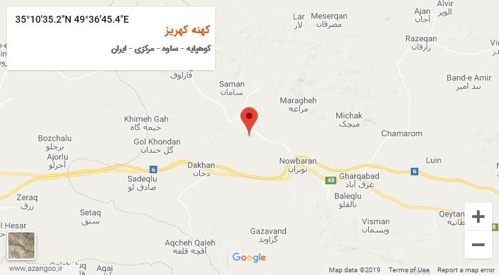 روستای کهنه کهریز بر روی نقشه