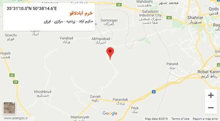 روستای خرم آبادلاقو بر روی نقشه