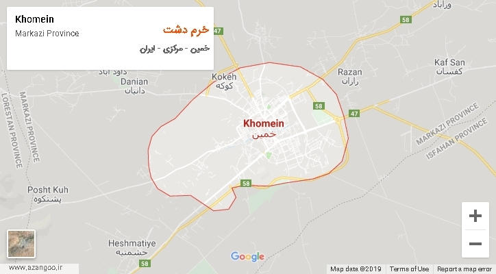 دهستان خرم دشت بر روی نقشه
