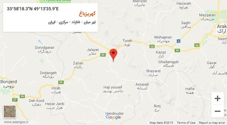 روستای کهریزباغ بر روی نقشه