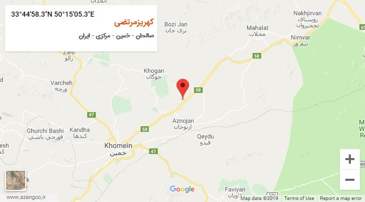 روستای کهریزمرتضی بر روی نقشه
