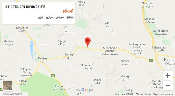 روستای کهریزنو بر روی نقشه