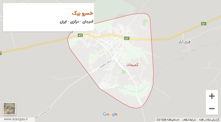دهستان خسرو بیگ بر روی نقشه