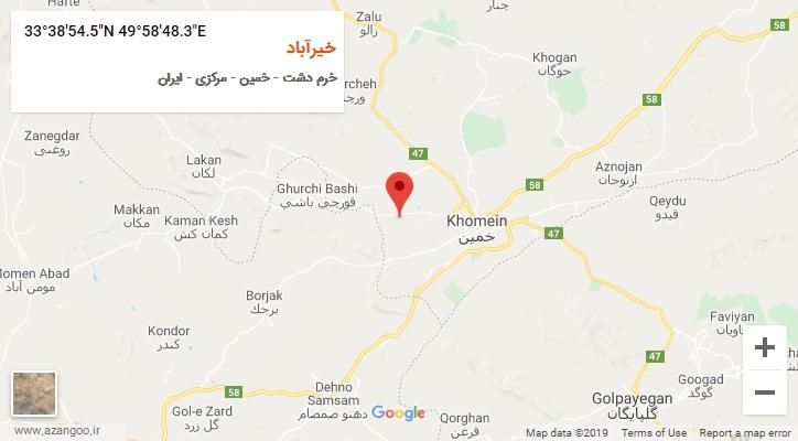 روستای خیرآباد بر روی نقشه