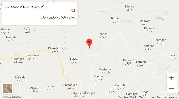 روستای کلا بر روی نقشه
