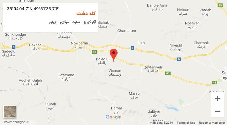 روستای کله دشت بر روی نقشه