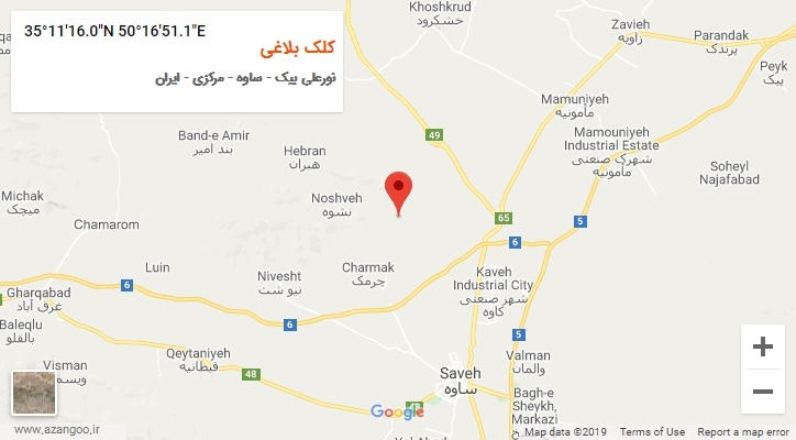 روستای کلک بلاغی بر روی نقشه
