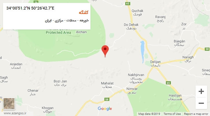روستای کلنگه بر روی نقشه