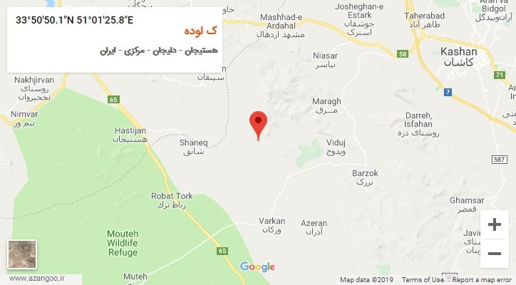 روستای ک لوده بر روی نقشه