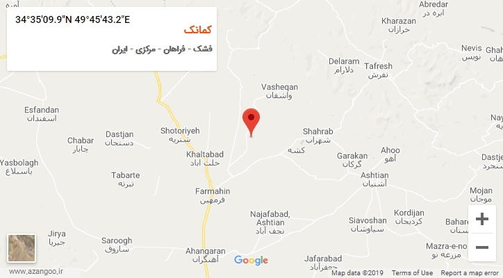 روستای کمانک بر روی نقشه