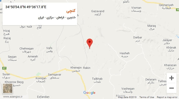 روستای کنچی بر روی نقشه