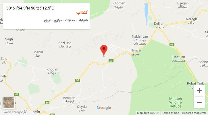 روستای کنداب بر روی نقشه