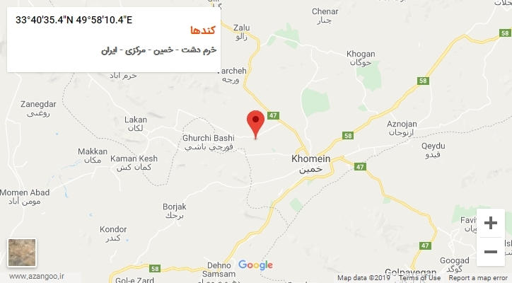 روستای کندها بر روی نقشه