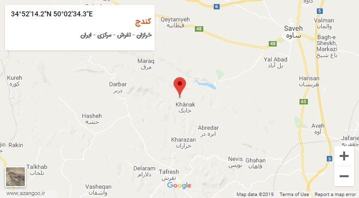 روستای کندج بر روی نقشه