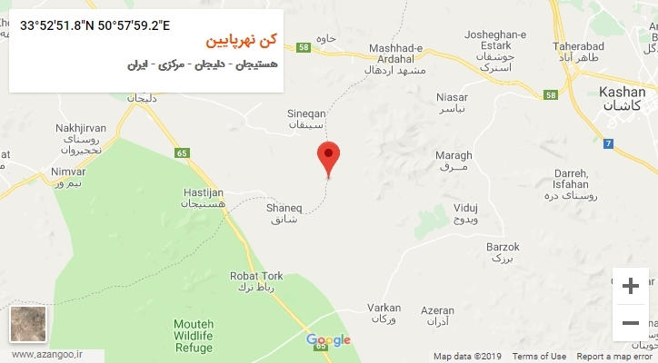 روستای کن نهرپایین بر روی نقشه