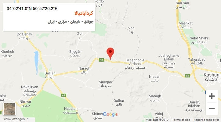 روستای کردآبادبالا بر روی نقشه