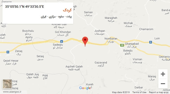 روستای کردک بر روی نقشه