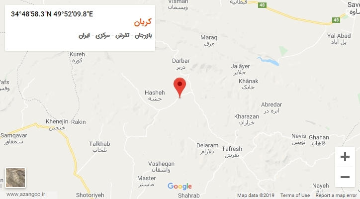 روستای کریان بر روی نقشه